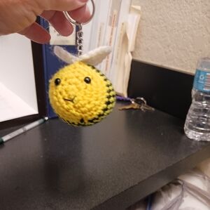 Yellow and Black Bee Keychain